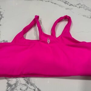 Free People Pink Racerback Sports Bra